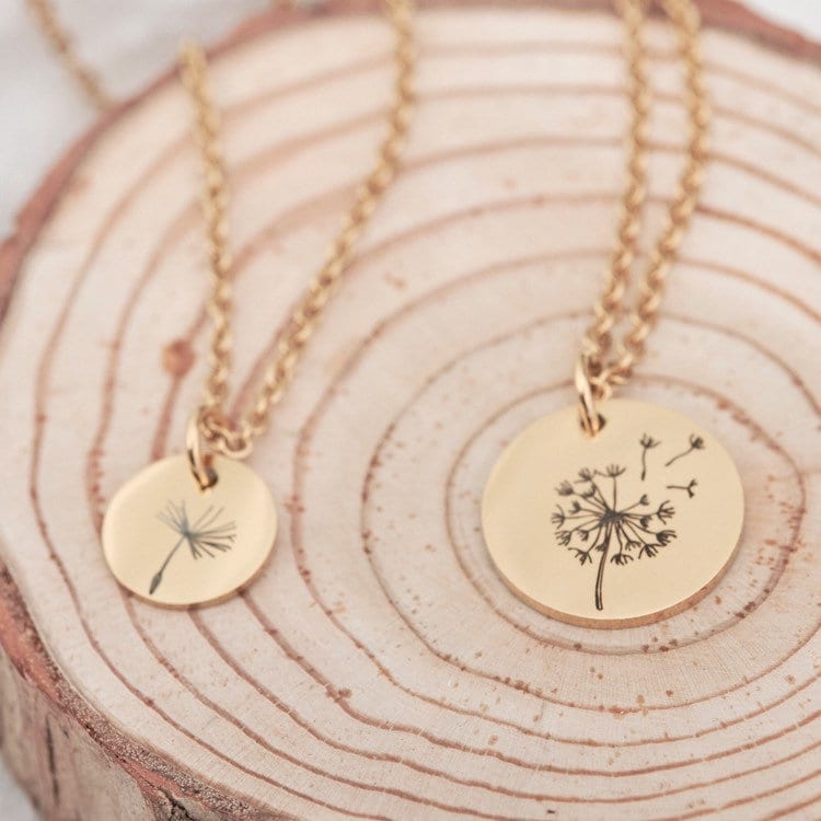 Mother Daughter Dandelion Necklace Set for 2 Mother of 2 Daughters Jewelry Set Mother of 4 mother of 3 mother of 5 mom daughter necklace set