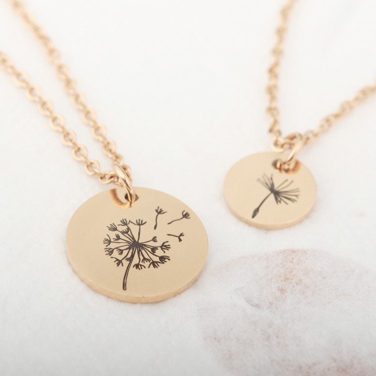 Godmother goddaughter necklace set gift for godmother gift from god daughter gift from godmother dandelion necklace set waterproof necklace