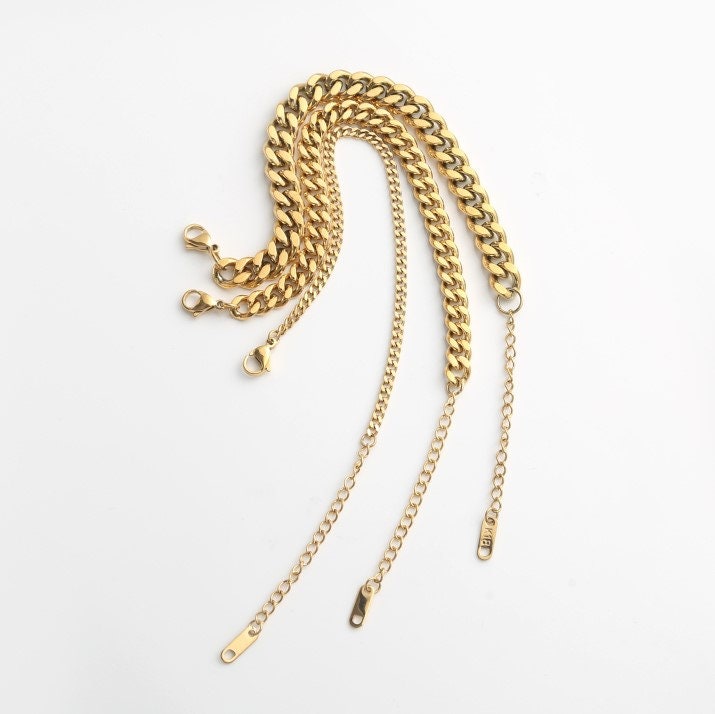 18k Gold Cuban Link Chain Bracelet Gold Curb Chain Bracelet Gift Miami Cuban Bracelet Cuban Chain Bracelet For Women Gold Bracelet Gold