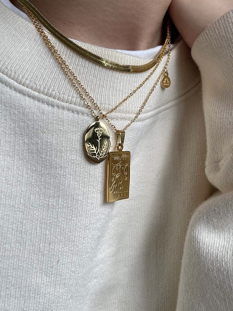 Personalized Birth Flower Necklace, Mother's Day Gift Gold Birth Month Flower necklace gift, birthday gift necklace birthflower gift pendant