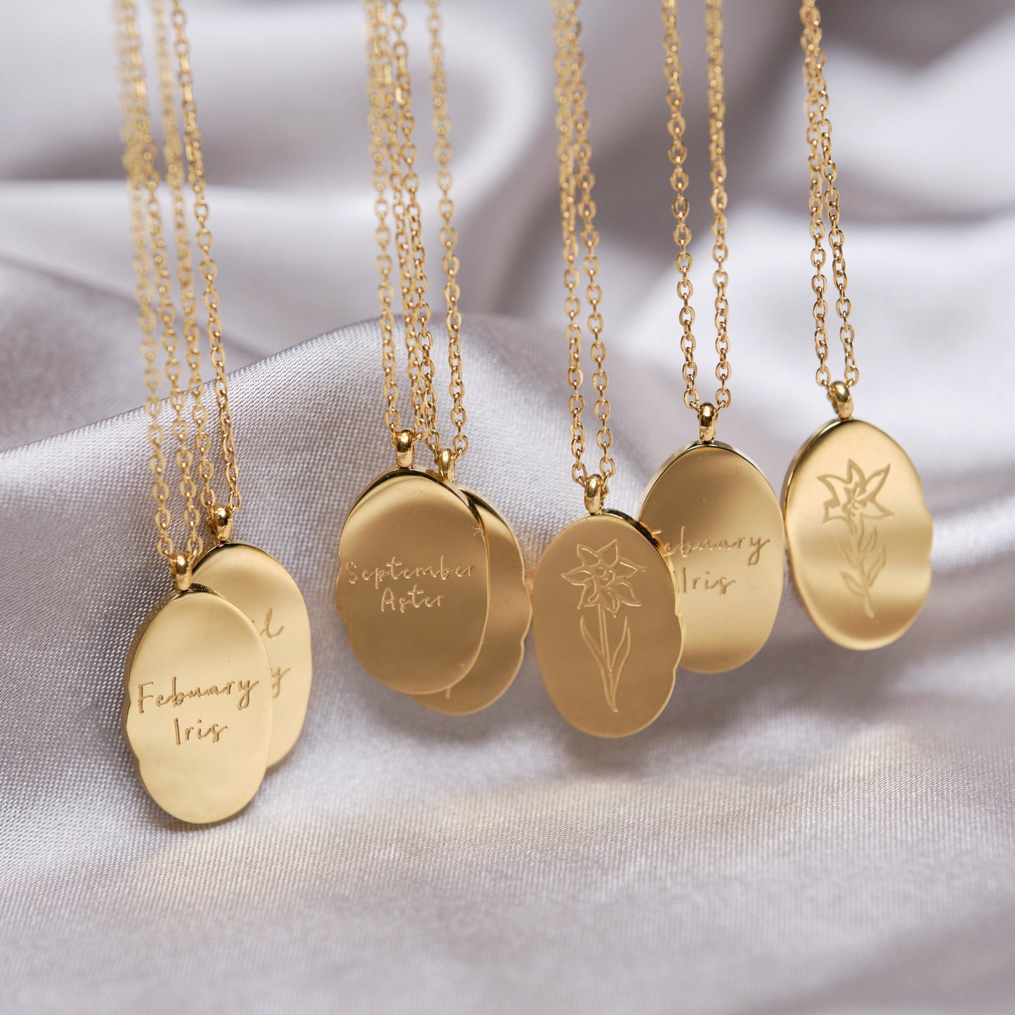 Personalized Birth Flower Necklace, Mother's Day Gift Gold Birth Month Flower necklace gift, birthday gift necklace birthflower gift pendant