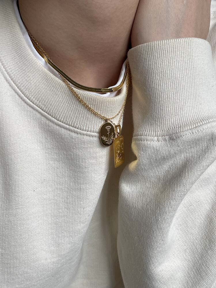 Personalized Birth Flower Necklace, Mother's Day Gift Gold Birth Month Flower necklace gift, birthday gift necklace birthflower gift pendant