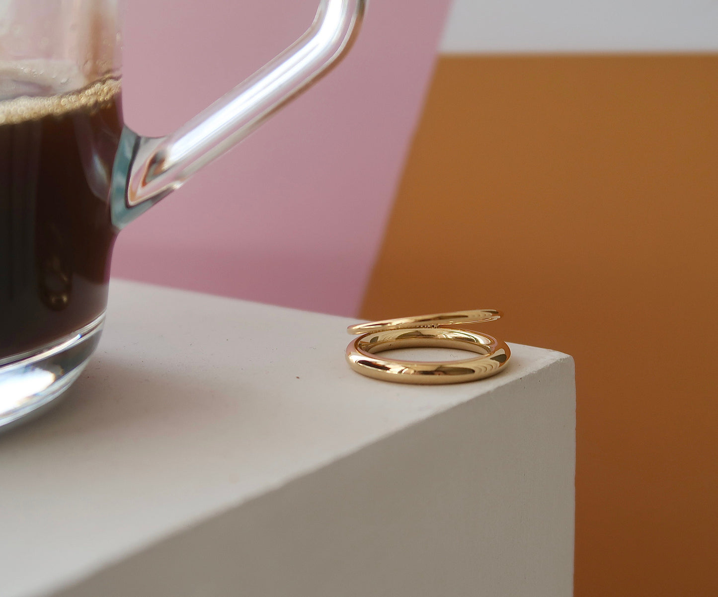 18K Gold Stackable Ring, Band Ring, Water and Tarnish Resistant Ring, Stainless Titanium Ring Double Band ring, Gold band ring, Dainty ring