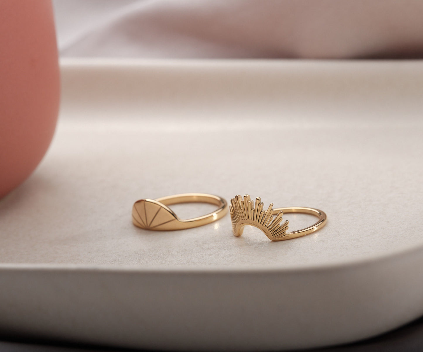 Gold Filled Sunrise Ring, Sun Ring, Celestial Ring, Stacking Ring Gold, Gold Ring, Stackable Ring, Gift for Her, Daughter Gift, Signet Ring