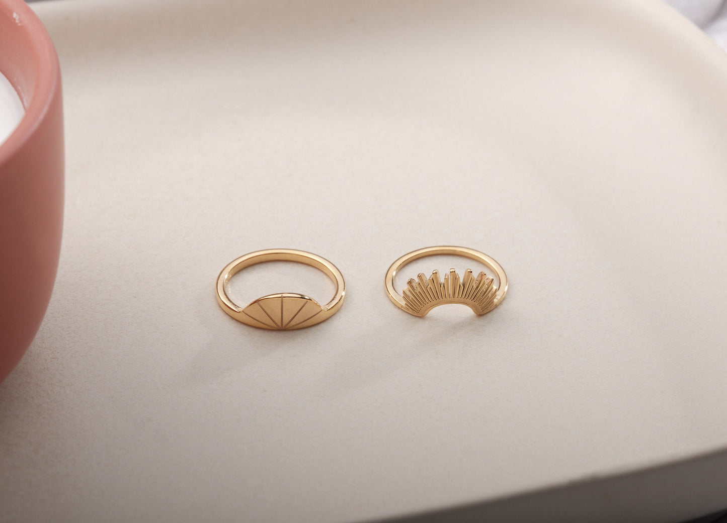 Gold Filled Sunrise Ring, Sun Ring, Celestial Ring, Stacking Ring Gold, Gold Ring, Stackable Ring, Gift for Her, Daughter Gift, Signet Ring