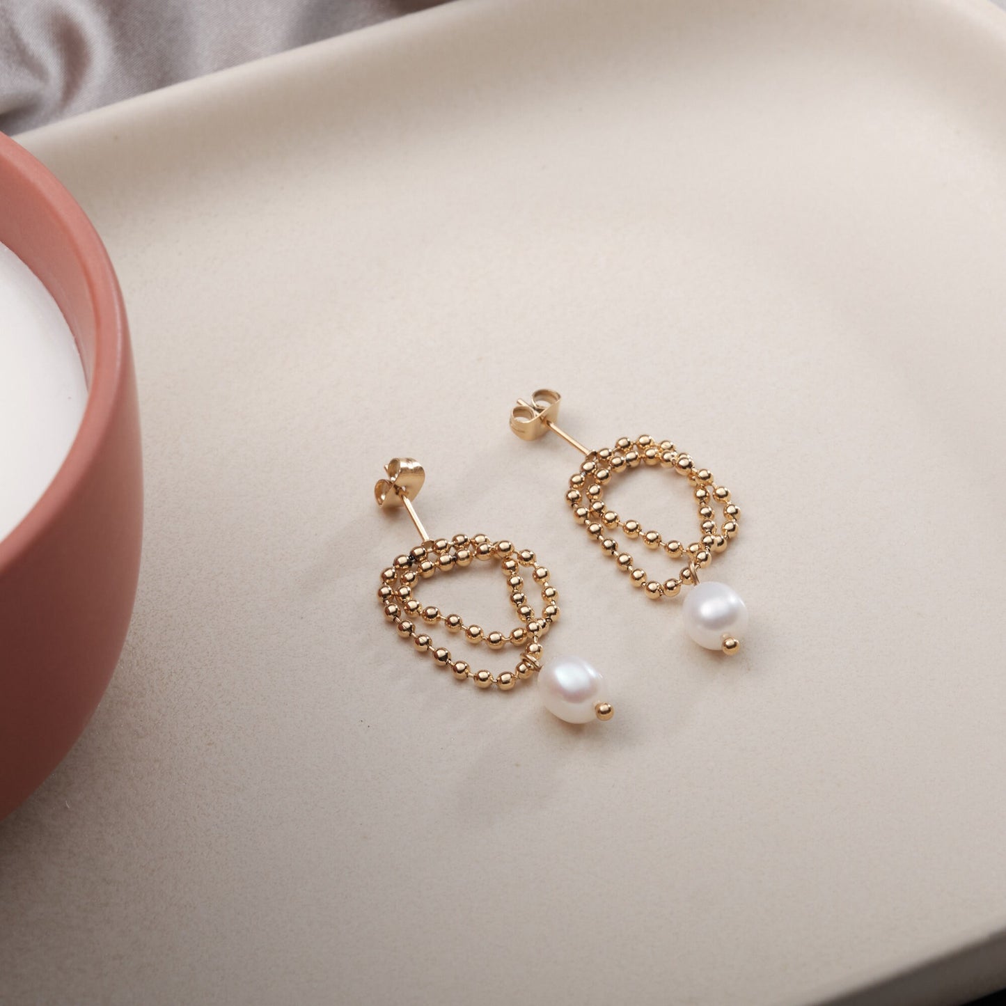 Freshwater Pearl Hoop Earrings, Pearl Drop Jewelry, Bridesmaid Gift, Pearl Dangle Hoop Pearl Earrings,Dainty Hoops,Huggie Hoop Earrings