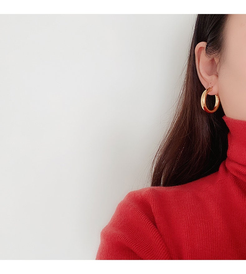 Gold PVD Earrings, Gold Hoop Earrings, Chunky Hoops, Gold Chunky Hoop Earrings, Thick Hoop Earrings, Chunky Gold Earrings, WATERPROOF