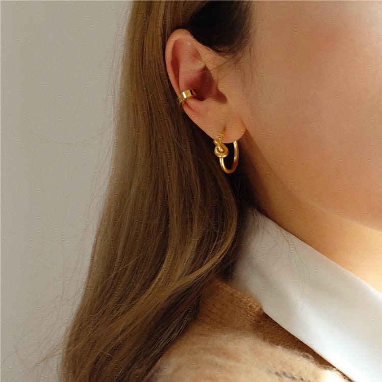 Ear Cuff Earrings-Clip On Huggie Hoop Earring Hoop Earrings-Thick Ear Cuff-Ear Clips-Non Piercing Earrings-Clip On Earrings Cuff-Hipster