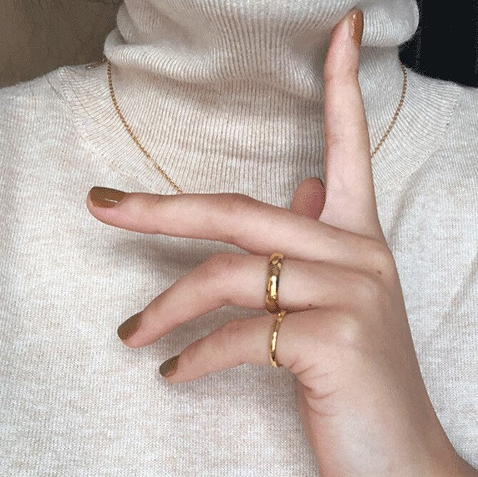 Gold Ring 2mm 4mm 6mm Width 18K Gold Stainless Steel Stacking Ring Gold Thin Ring Gold Thin Band Waterproof Ring Tarnish-resistant