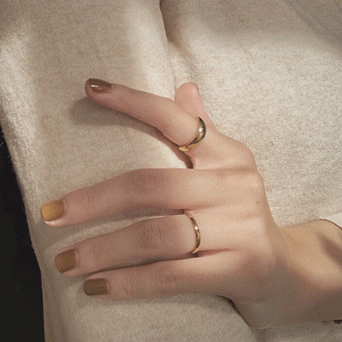 Gold Ring 2mm 4mm 6mm Width 18K Gold Stainless Steel Stacking Ring Gold Thin Ring Gold Thin Band Waterproof Ring Tarnish-resistant