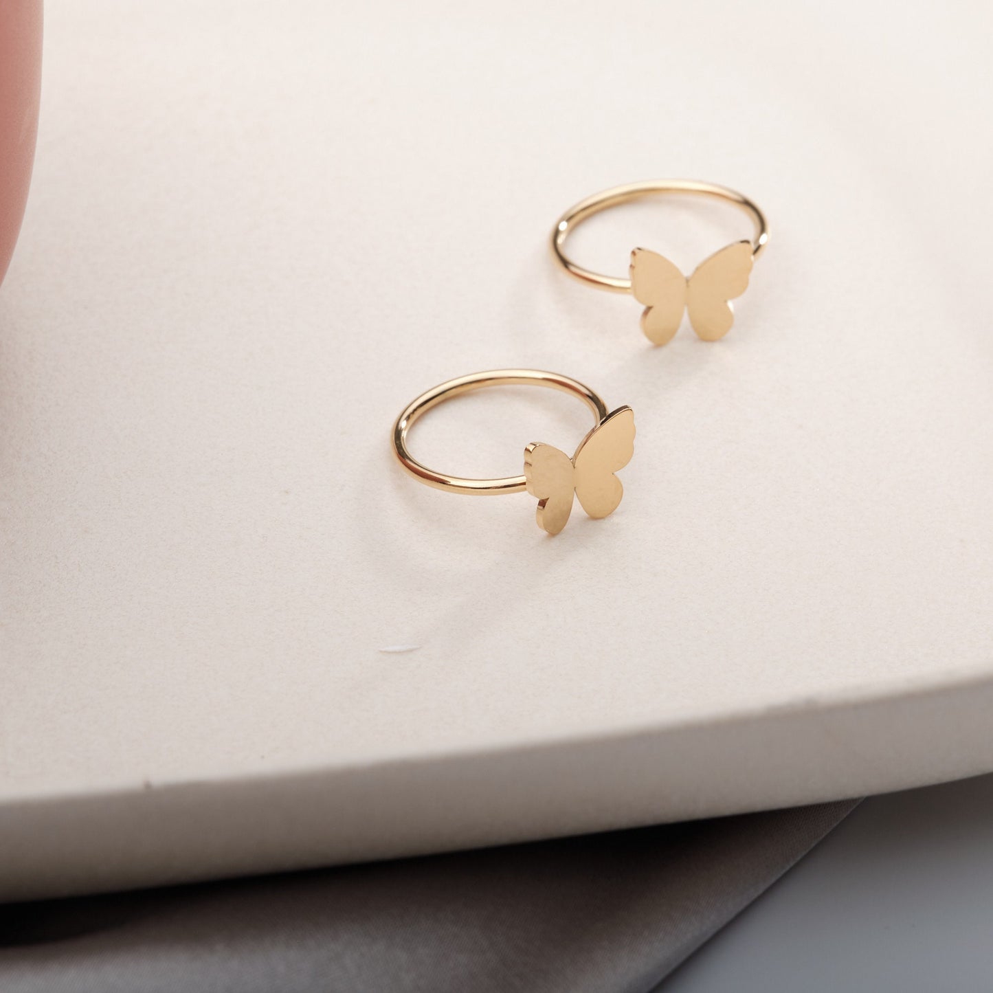Gold butterfly ring gold butterfly ring Minimalist ring stacking ring gold ring cute ring non tarnish jewelry waterproof ring