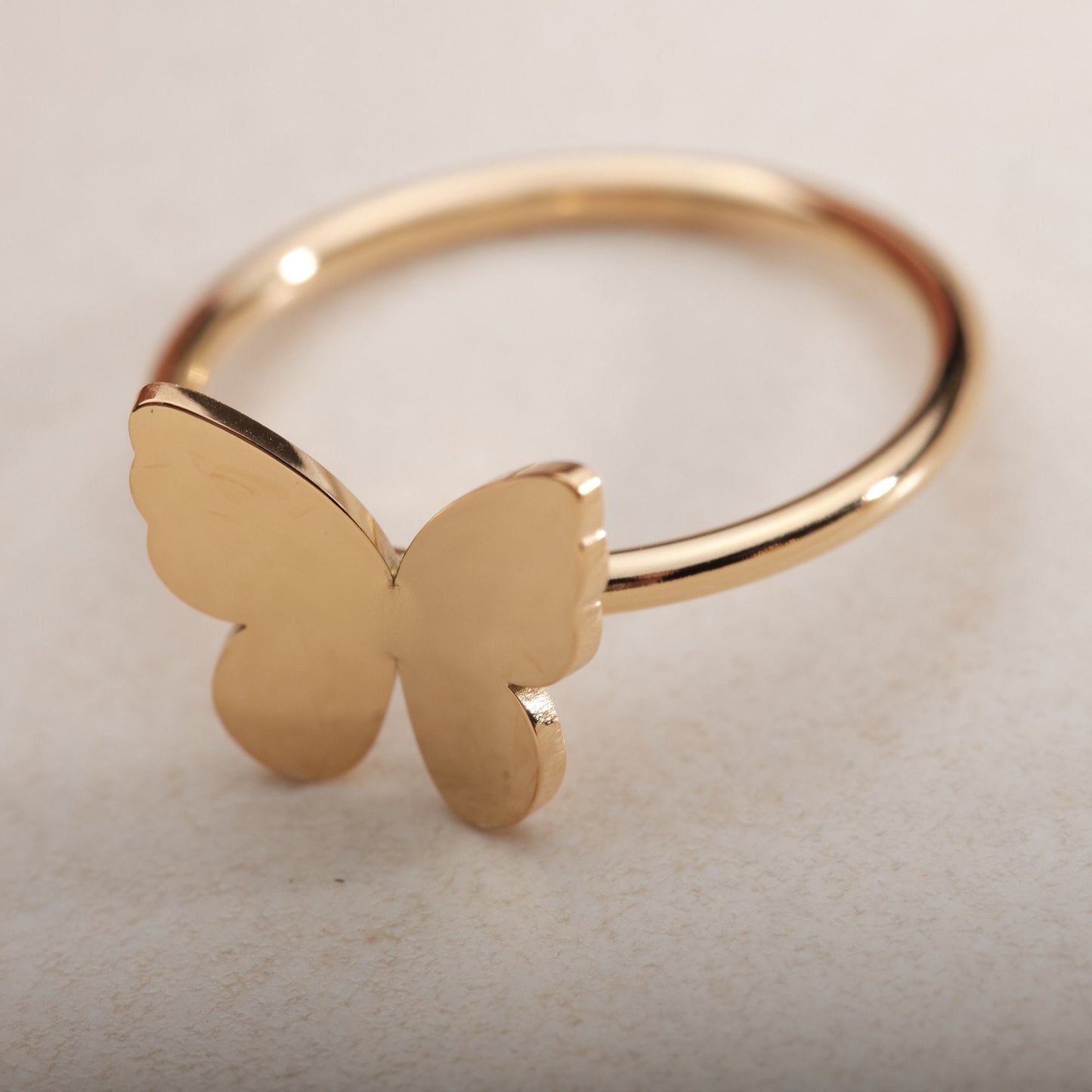 Gold butterfly ring gold butterfly ring Minimalist ring stacking ring gold ring cute ring non tarnish jewelry waterproof ring