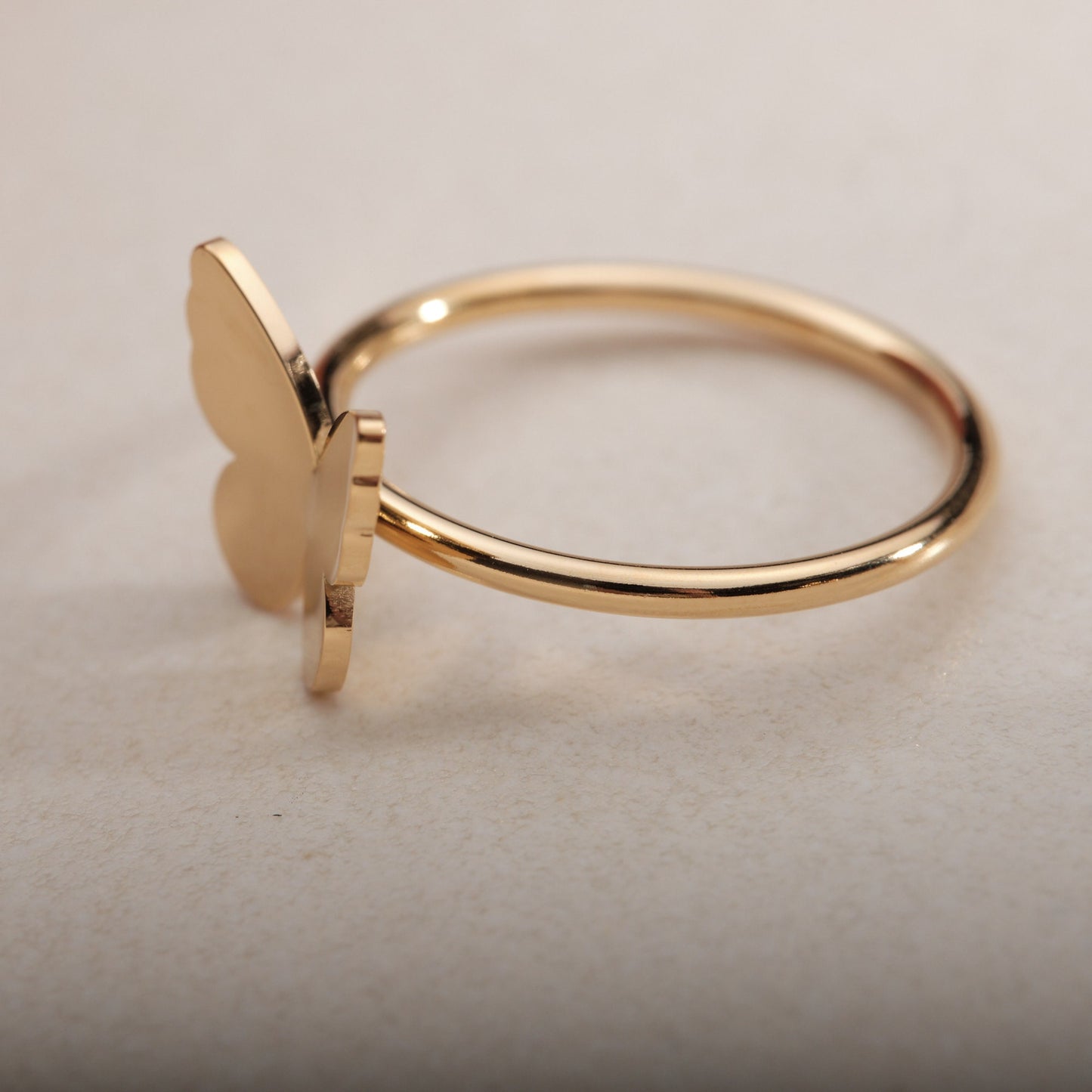 Gold butterfly ring gold butterfly ring Minimalist ring stacking ring gold ring cute ring non tarnish jewelry waterproof ring