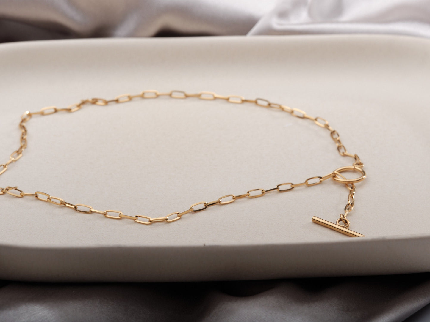 Thick Chain Necklace, 18K Gold Link Chain Minimalist Choker Necklace, Gold Layered Necklace, Paper Clip Chain, Chunky Cable Chain necklace