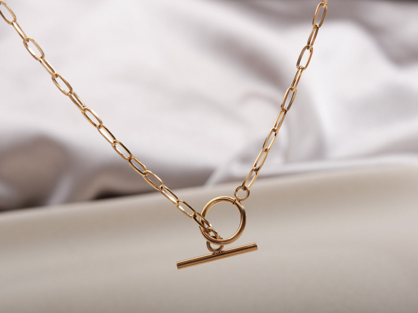 Thick Chain Necklace, 18K Gold Link Chain Minimalist Choker Necklace, Gold Layered Necklace, Paper Clip Chain, Chunky Cable Chain necklace