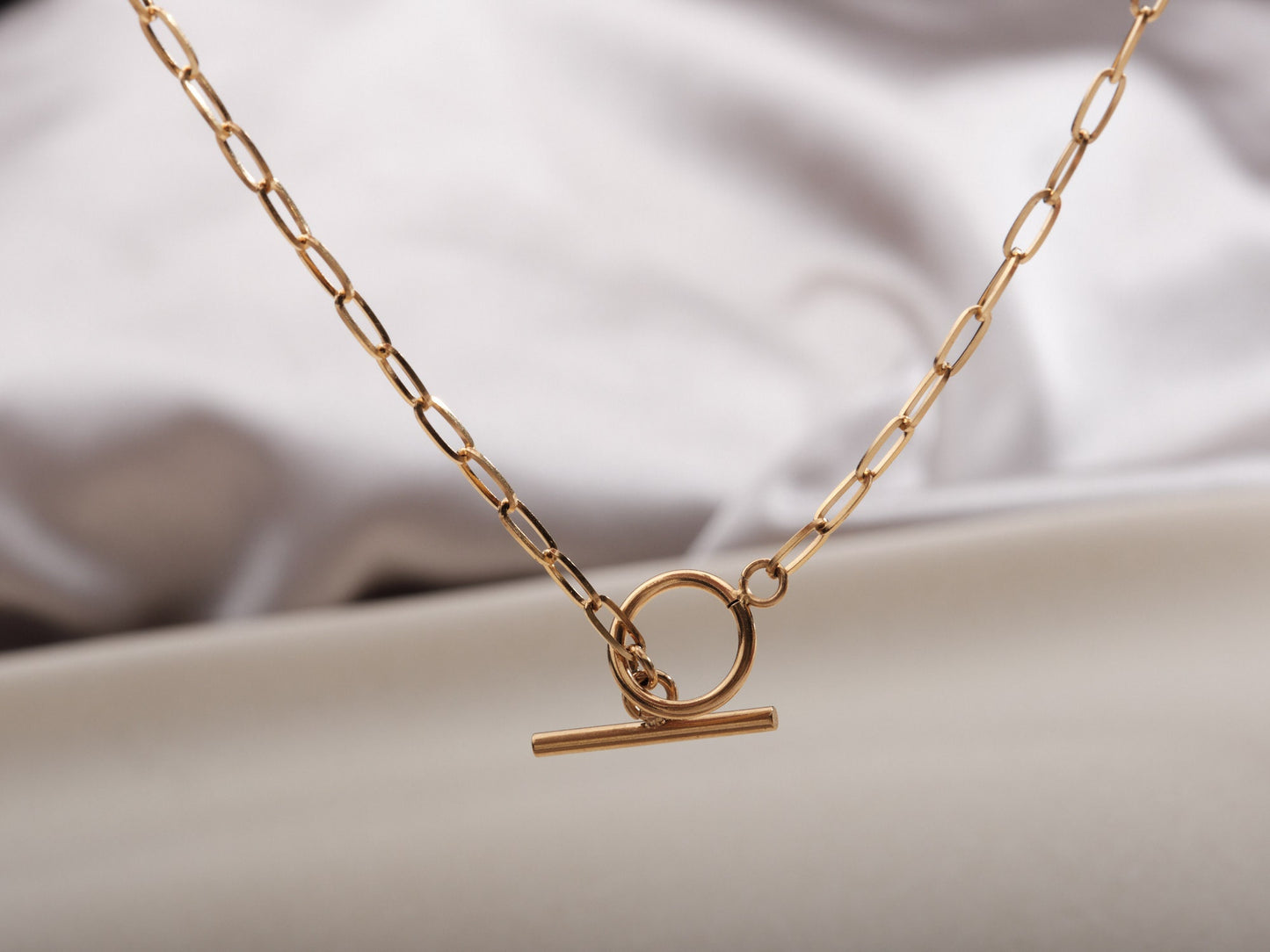 Thick Chain Necklace, 18K Gold Link Chain Minimalist Choker Necklace, Gold Layered Necklace, Paper Clip Chain, Chunky Cable Chain necklace