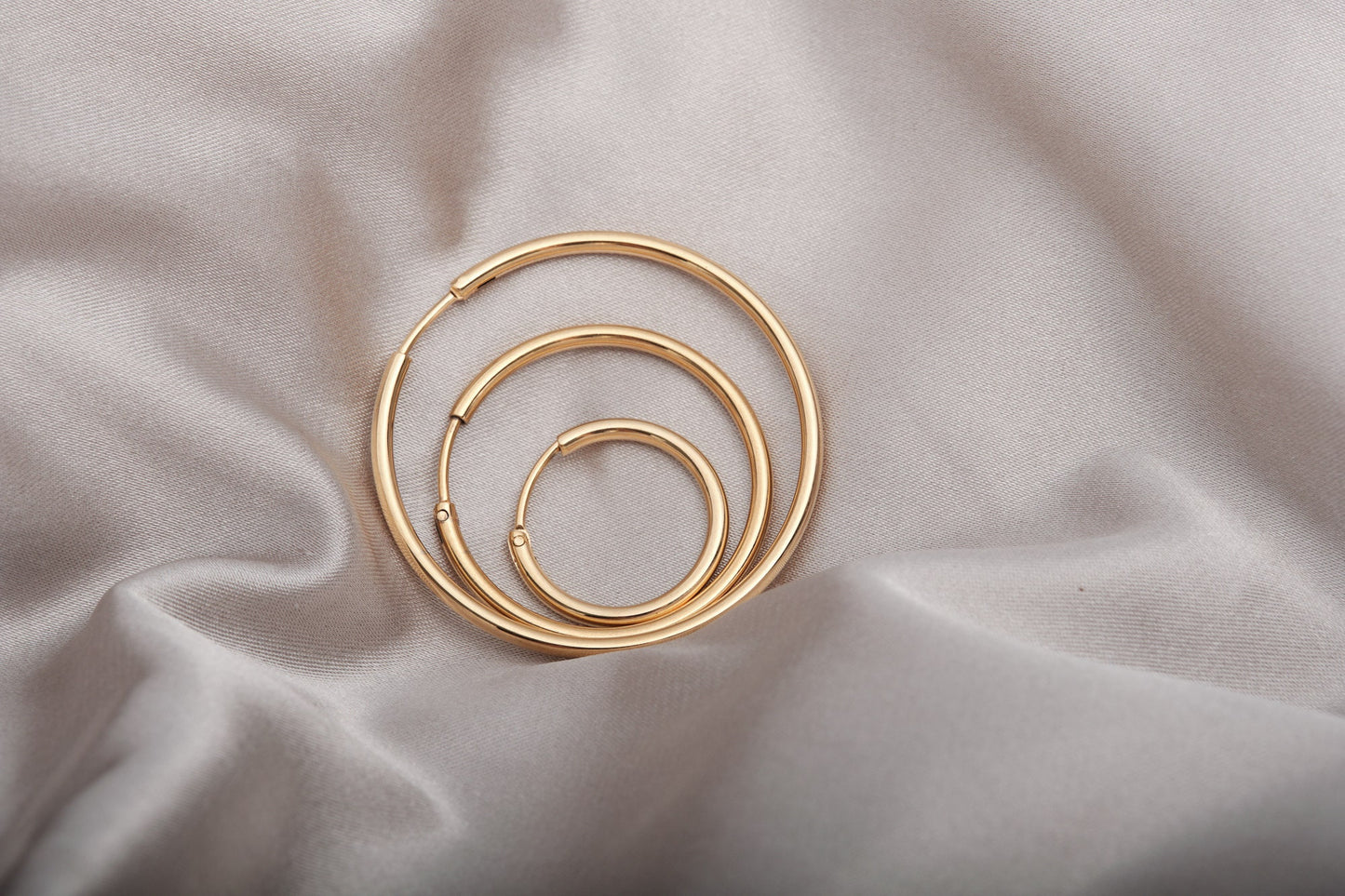 Dainty Gold Hoop Earrings 18K Gold PVD Minimalist Design Daily Jewelry Unique Gift for Mom and Friends Thin Hoops Bridesmaid Gift