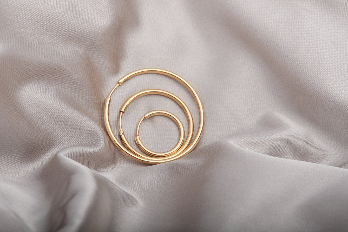 Dainty Gold Hoop Earrings 18K Gold PVD Minimalist Design Daily Jewelry Unique Gift for Mom and Friends Thin Hoops Bridesmaid Gift