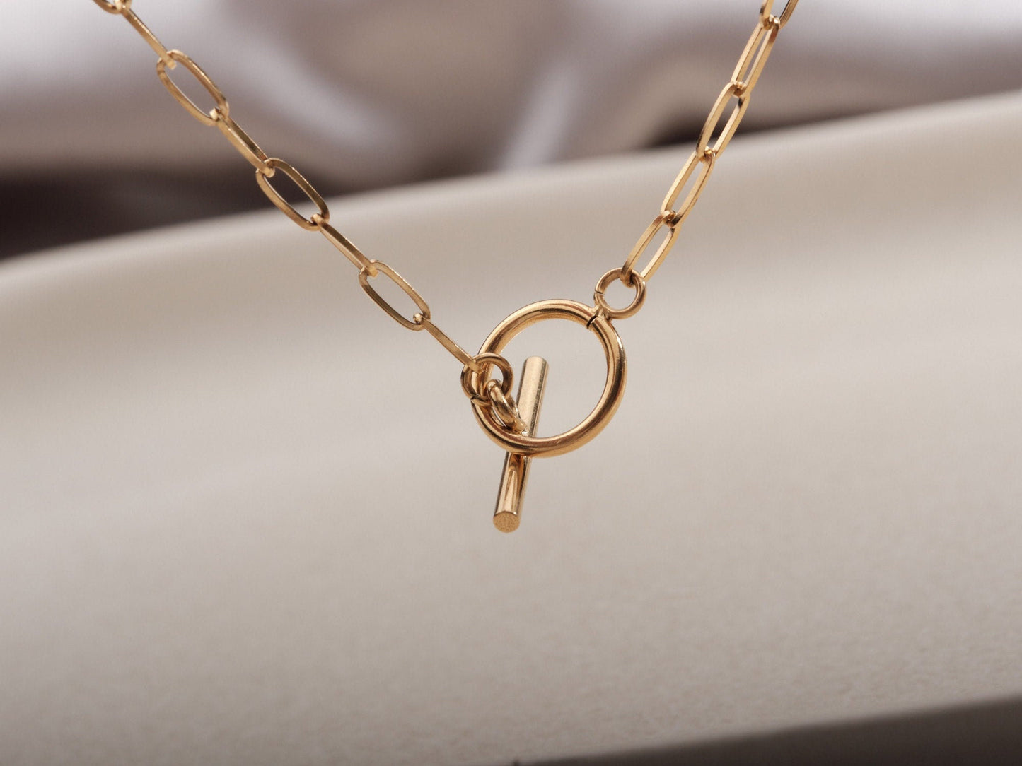 Thick Chain Necklace, 18K Gold Link Chain Minimalist Choker Necklace, Gold Layered Necklace, Paper Clip Chain, Chunky Cable Chain necklace