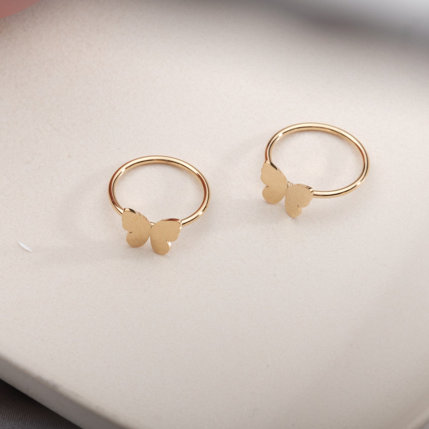 Gold butterfly ring gold butterfly ring Minimalist ring stacking ring gold ring cute ring non tarnish jewelry waterproof ring