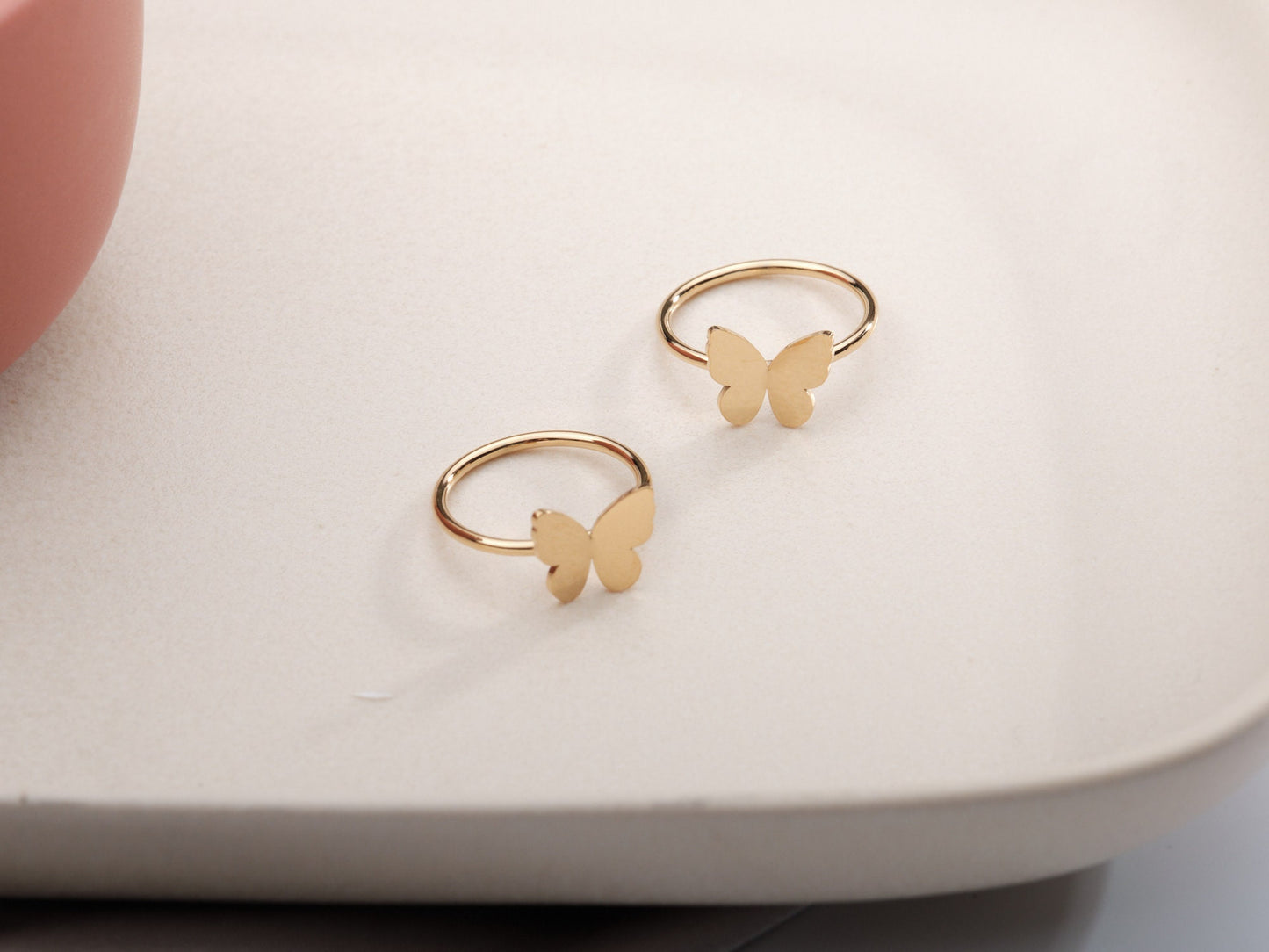 Gold butterfly ring gold butterfly ring Minimalist ring stacking ring gold ring cute ring non tarnish jewelry waterproof ring