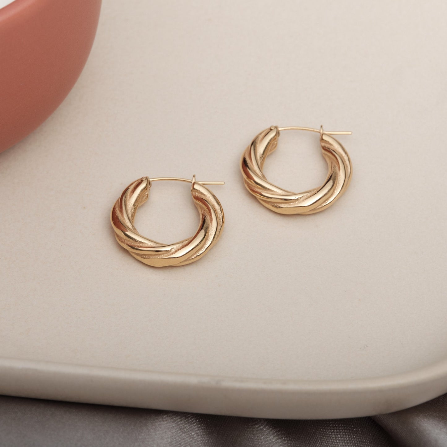 Gold Twisted Hoop Earrings Bold Gold Hoop Earrings Chunky Earrings Statement Hoops Gold Filled Hoops Earring Chunky Twisted Hoops Gold