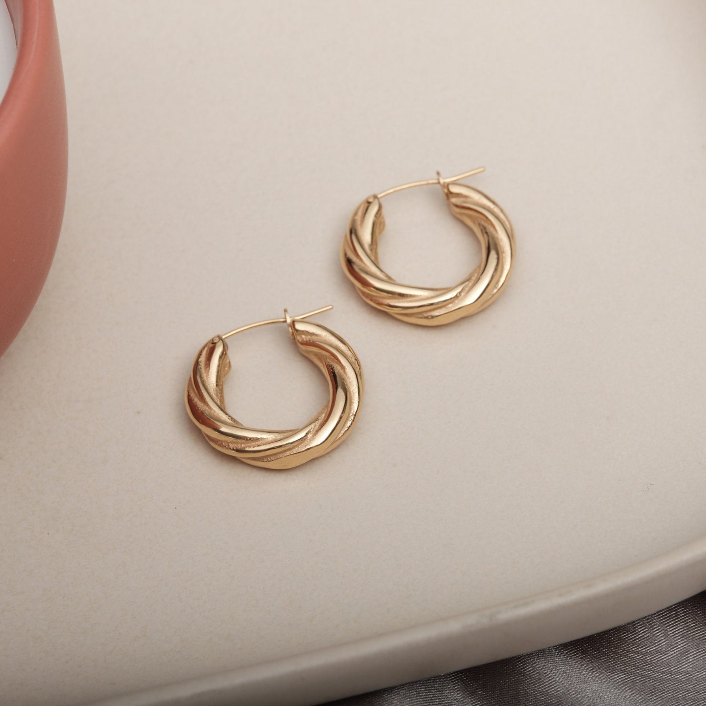 Gold Twisted Hoop Earrings Bold Gold Hoop Earrings Chunky Earrings Statement Hoops Gold Filled Hoops Earring Chunky Twisted Hoops Gold