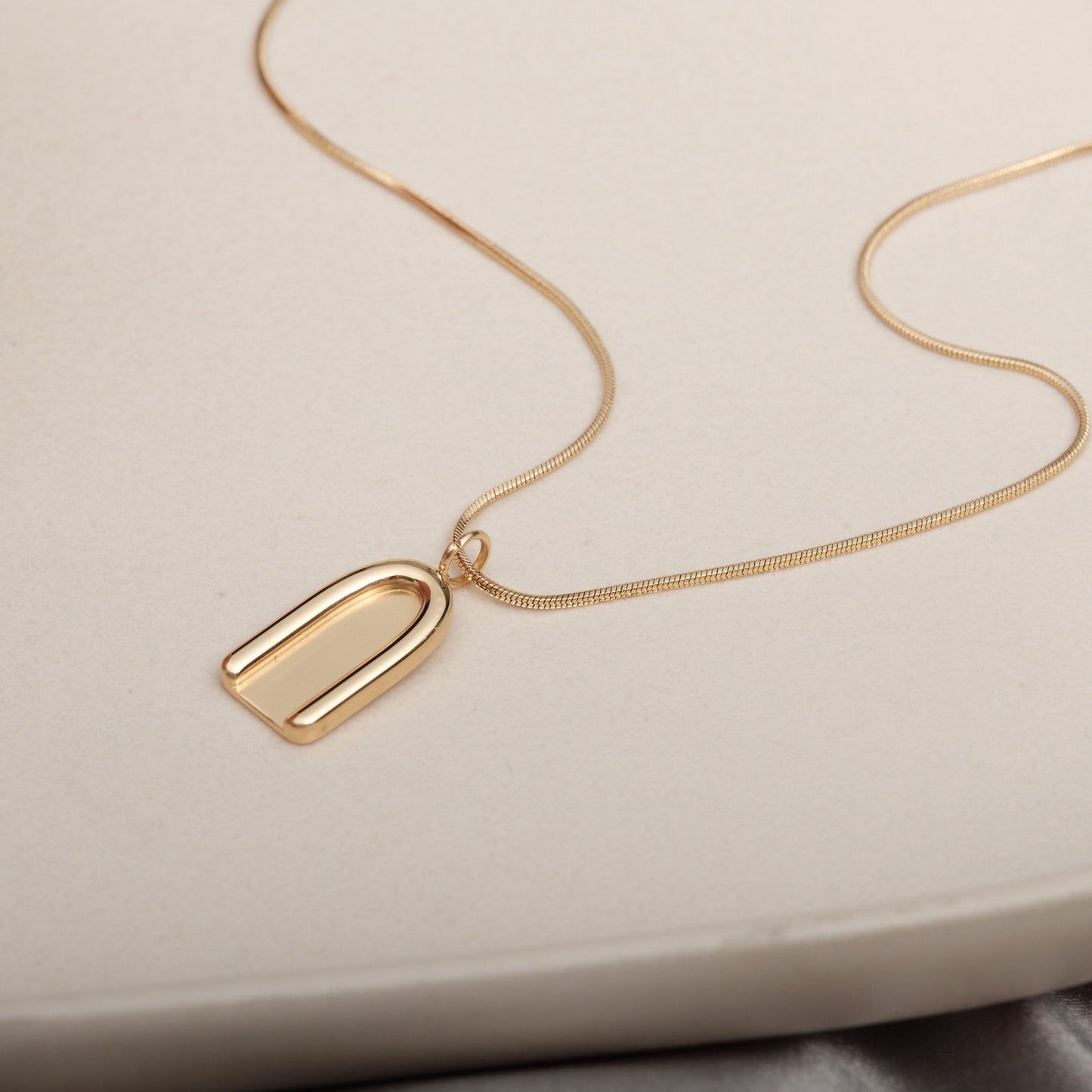 Tag Pendant Necklace Gold Tag Necklace Tag Necklace Herringbone Chain Necklace Waterproof Necklace Titanium Jewelry Stainless Steel