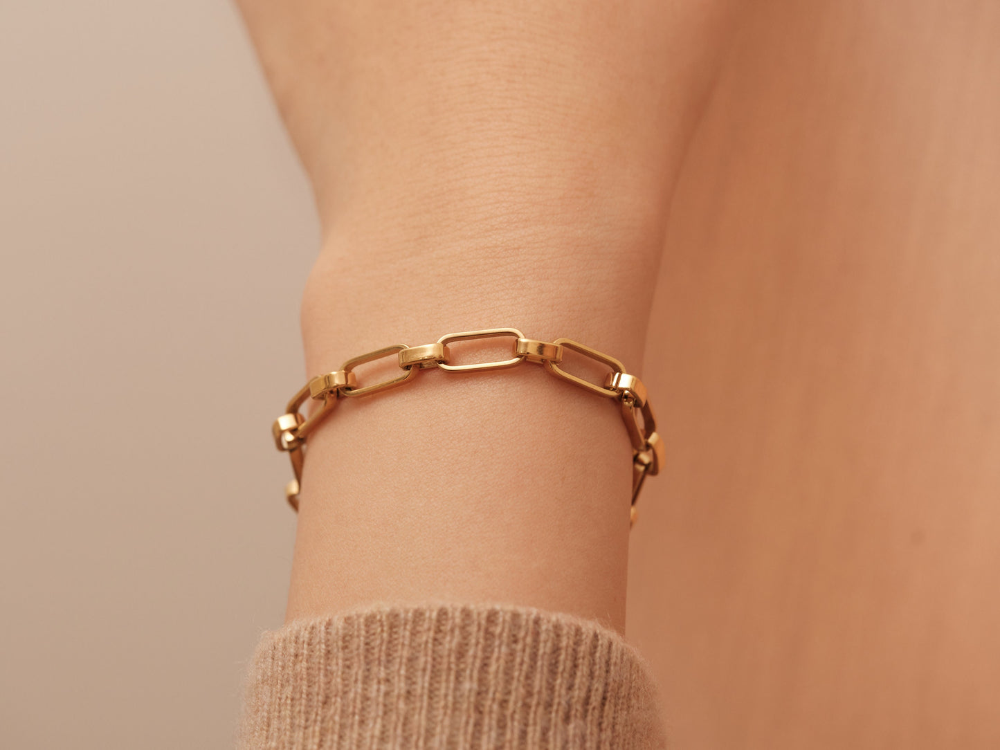 Link Chain Bracelet, 18k Gold Chunky Chain Bracelet, Gold thick Chain Bracelet, Chunky Curb Chain Bracelet, Stacking Bracelet Womens