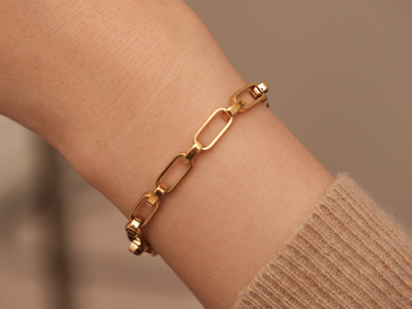 Link Chain Bracelet, 18k Gold Chunky Chain Bracelet, Gold thick Chain Bracelet, Chunky Curb Chain Bracelet, Stacking Bracelet Womens