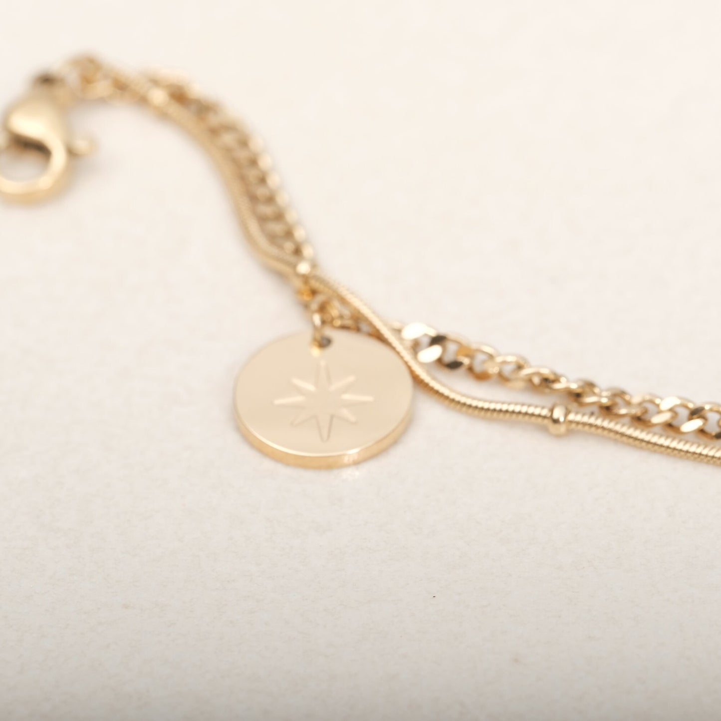 Star, Moon and Sun 18K Gold Layered Bracelet Dainty Minimalistic Stacking Bracelet. Layering Bracelet. Mother Daughter Sun Moon Star