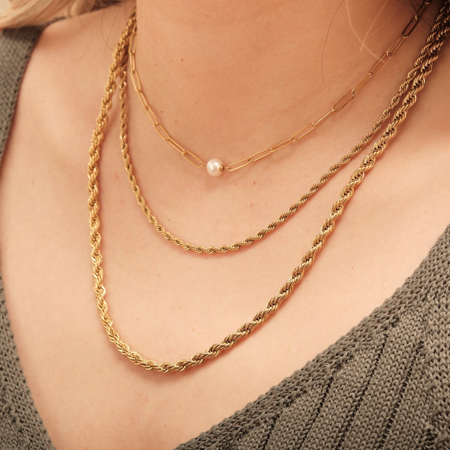 Freshwater Pearl Choker, 18K Gold Choker, Layered Necklace, Floating Pearl Necklace, Single Pearl Choker, waterproof, tarnish free