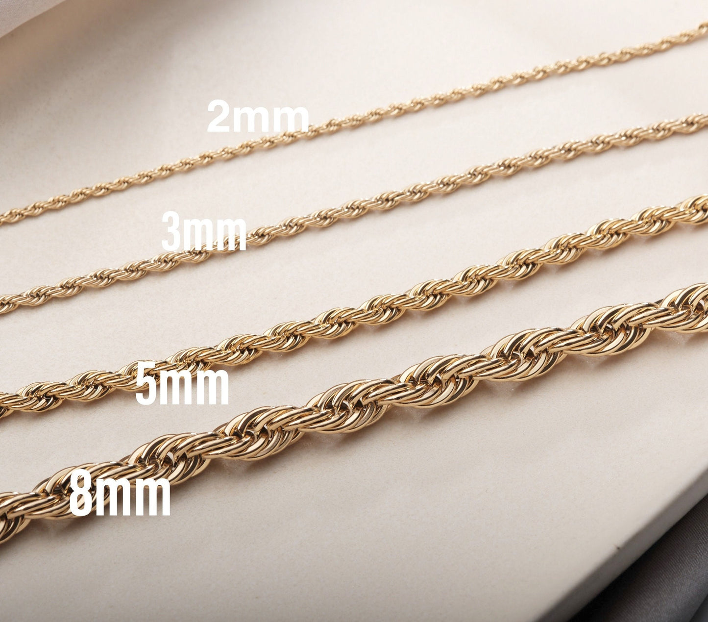 18k Gold Plated Twisted Rope Chain Necklace Gold Chunky Twisted rope choker Gold twisted Rope chain Bracelet Gold rope Chain bracelet