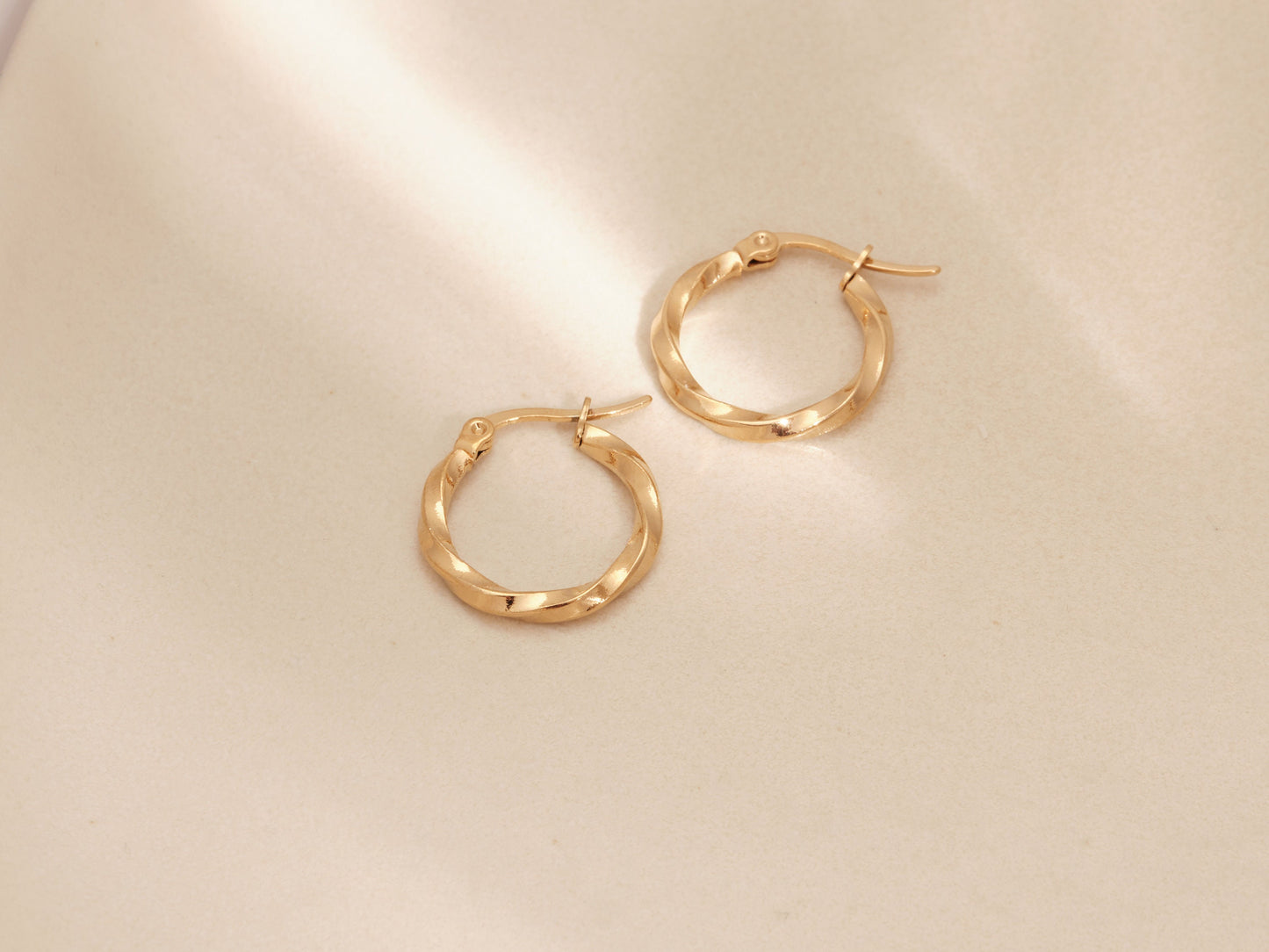 Gold Twisted Hoops, Gold Earrings, Gold Twisted Earrings, Gold Hoop Earrings, Small Hoops, Large Hoops, WATERPROOF, Gold Medium Hoops, Gift