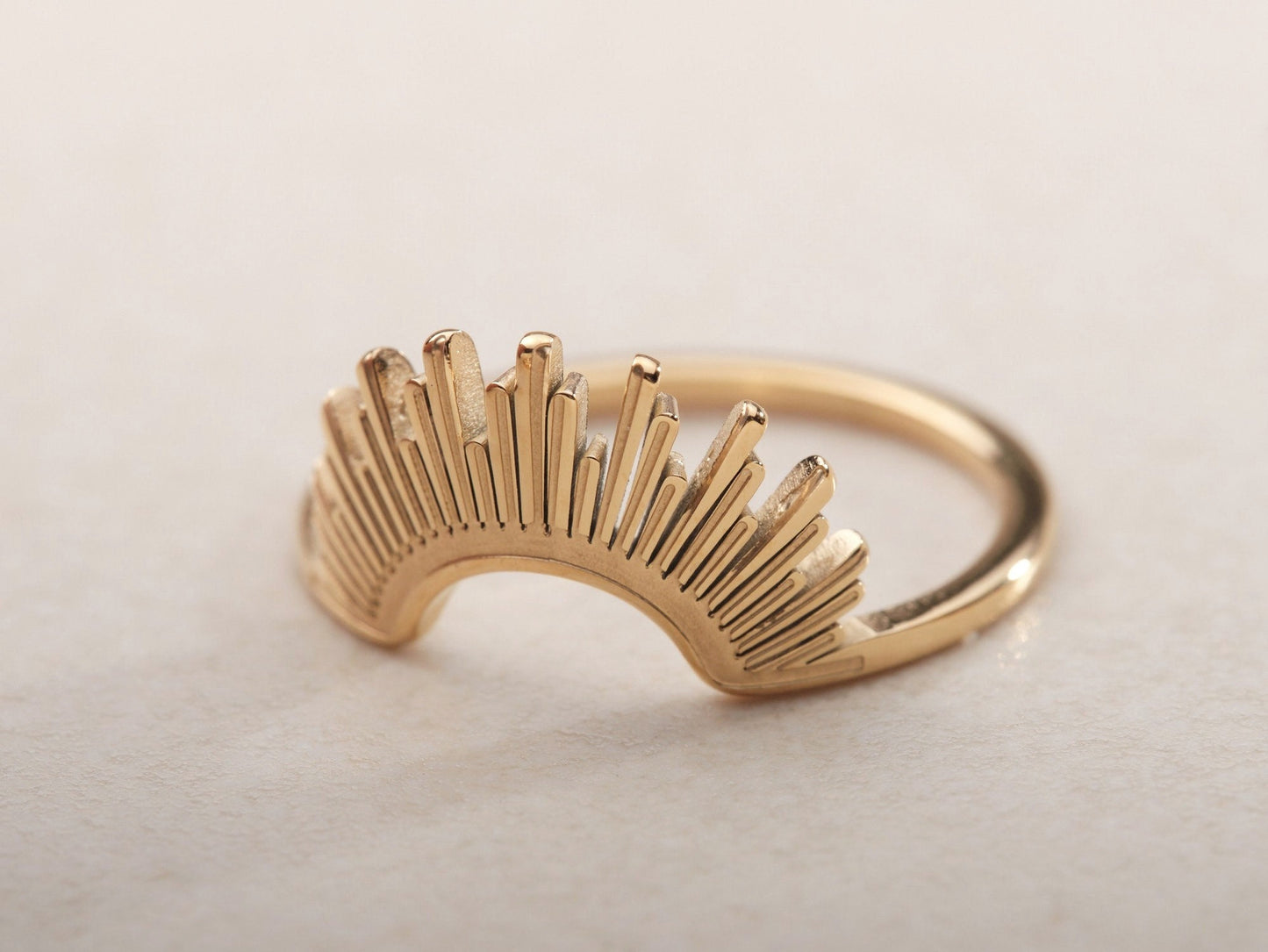 Gold Filled Sunrise Ring, Sun Ring, Celestial Ring, Stacking Ring Gold, Gold Ring, Stackable Ring, Gift for Her, Daughter Gift, Signet Ring