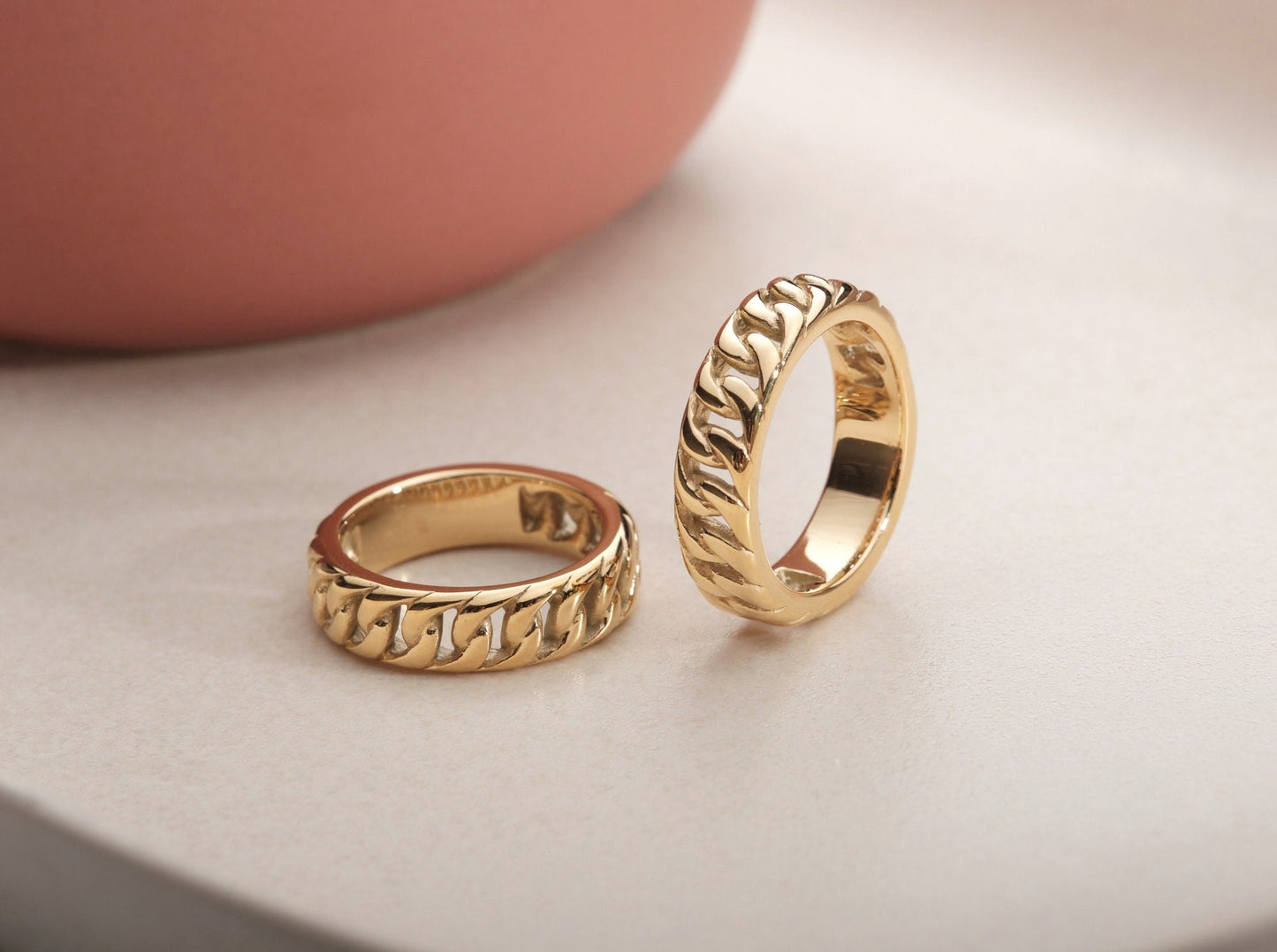 Gold Chain Ring, Gold Stacking Ring, Thick Chain Ring, Curb Chain Ring, Statement Ring, Cuban Link Ring, Cuban Chain Ring, Minimalist Ring