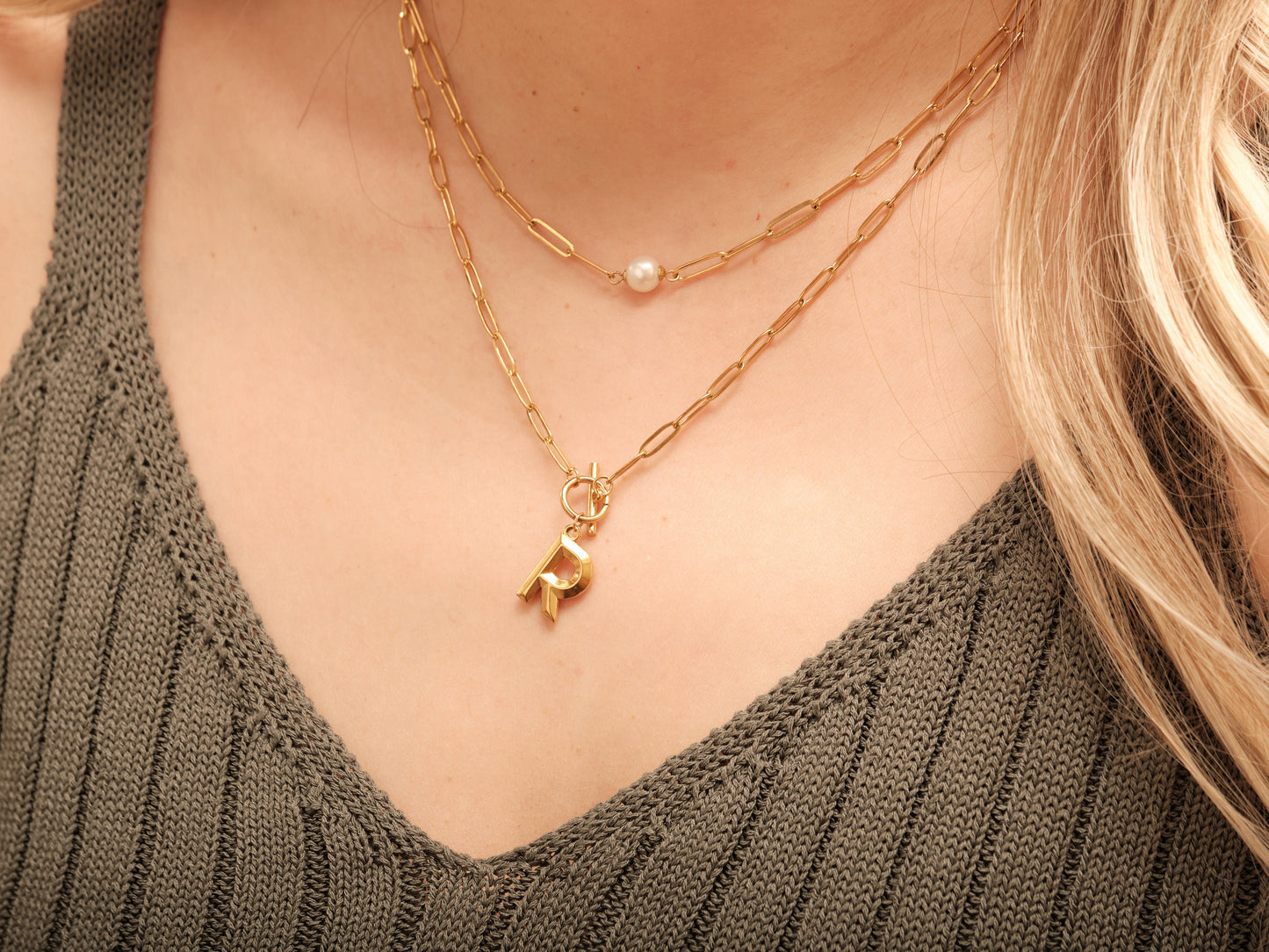 Freshwater Pearl Choker, 18K Gold Choker, Layered Necklace, Floating Pearl Necklace, Single Pearl Choker, waterproof, tarnish free