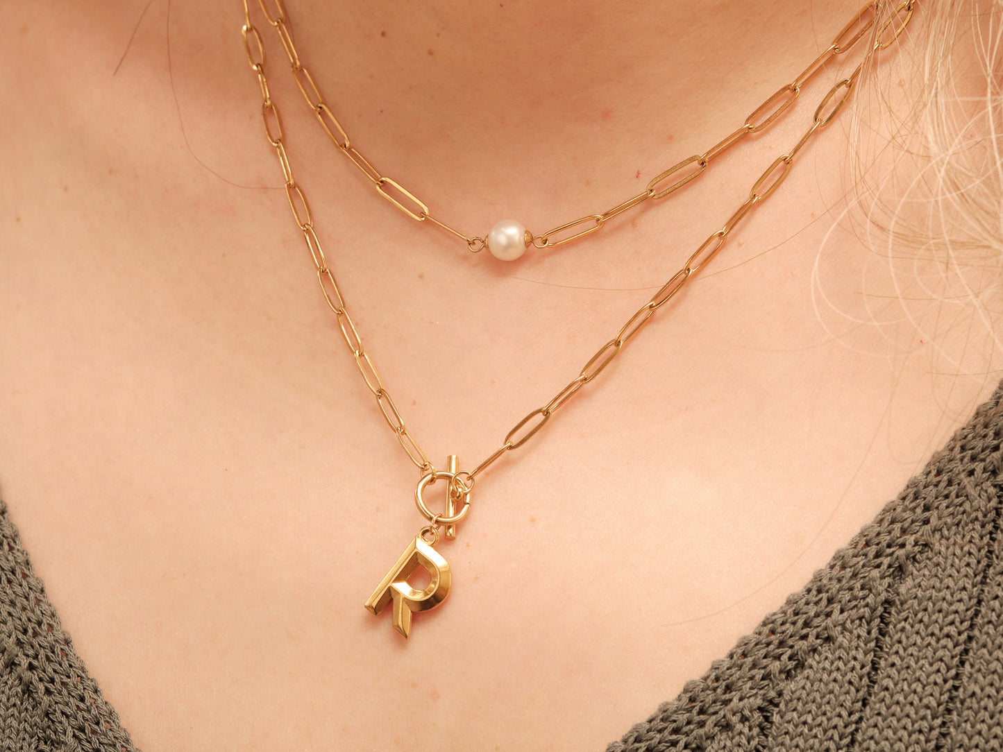 Freshwater Pearl Choker, 18K Gold Choker, Layered Necklace, Floating Pearl Necklace, Single Pearl Choker, waterproof, tarnish free