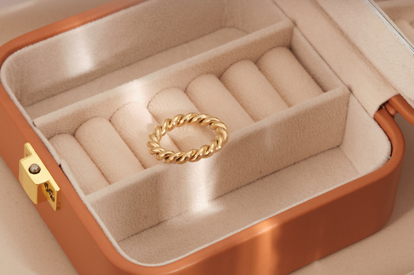 Gold Braided Rope Ring Twist Ring Gold Twisted Rope Wedding Band Gold Rope Ring Stacking Twist Ring Infinity Twisted Band WATERPROOF