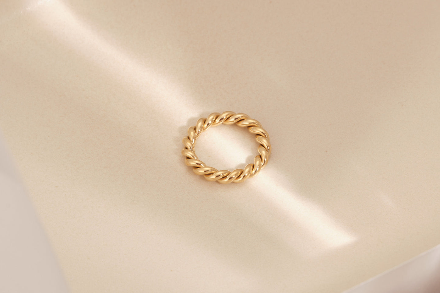 Gold Braided Rope Ring Twist Ring Gold Twisted Rope Wedding Band Gold Rope Ring Stacking Twist Ring Infinity Twisted Band WATERPROOF