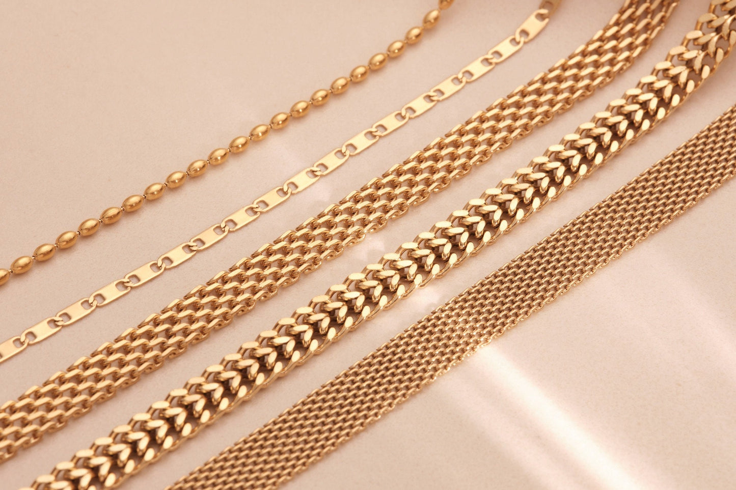 Gold Double Layer Necklace, Green Zircon Necklace, Vintage Double Cuban Choker, Cuban Chain Choker Necklace, WATERPROOF Tarnish Free Jewelry