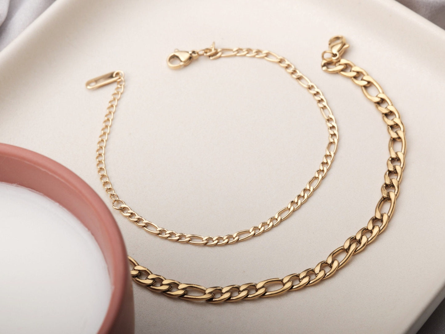 Figaro bracelet, Gold bracelet, Layering bracelet, Gold Necklace for women, Gold bracelet, 3mm Figaro chain, Gold chain bracelet, WATERPROOF