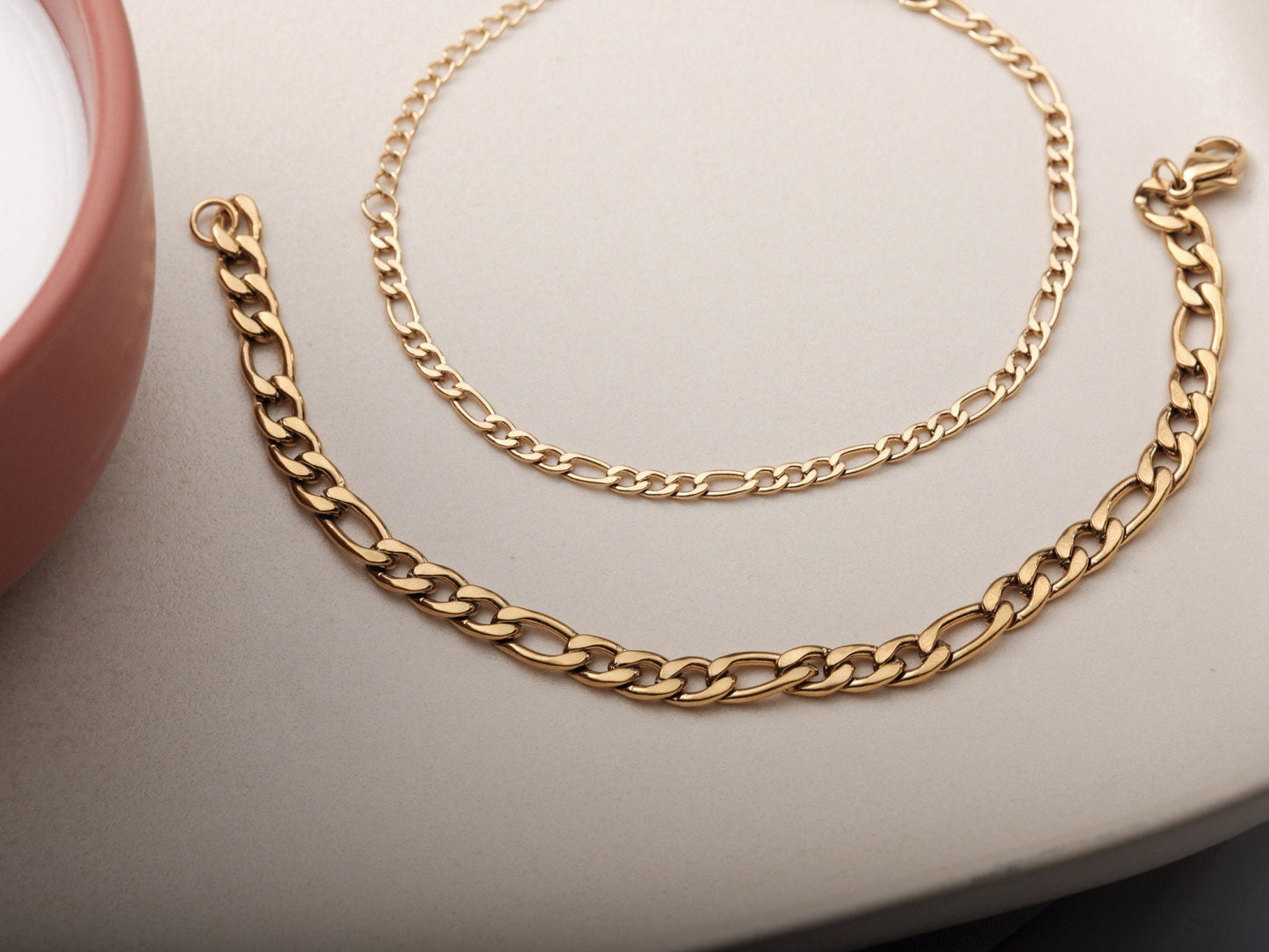 Figaro bracelet, Gold bracelet, Layering bracelet, Gold Necklace for women, Gold bracelet, 3mm Figaro chain, Gold chain bracelet, WATERPROOF