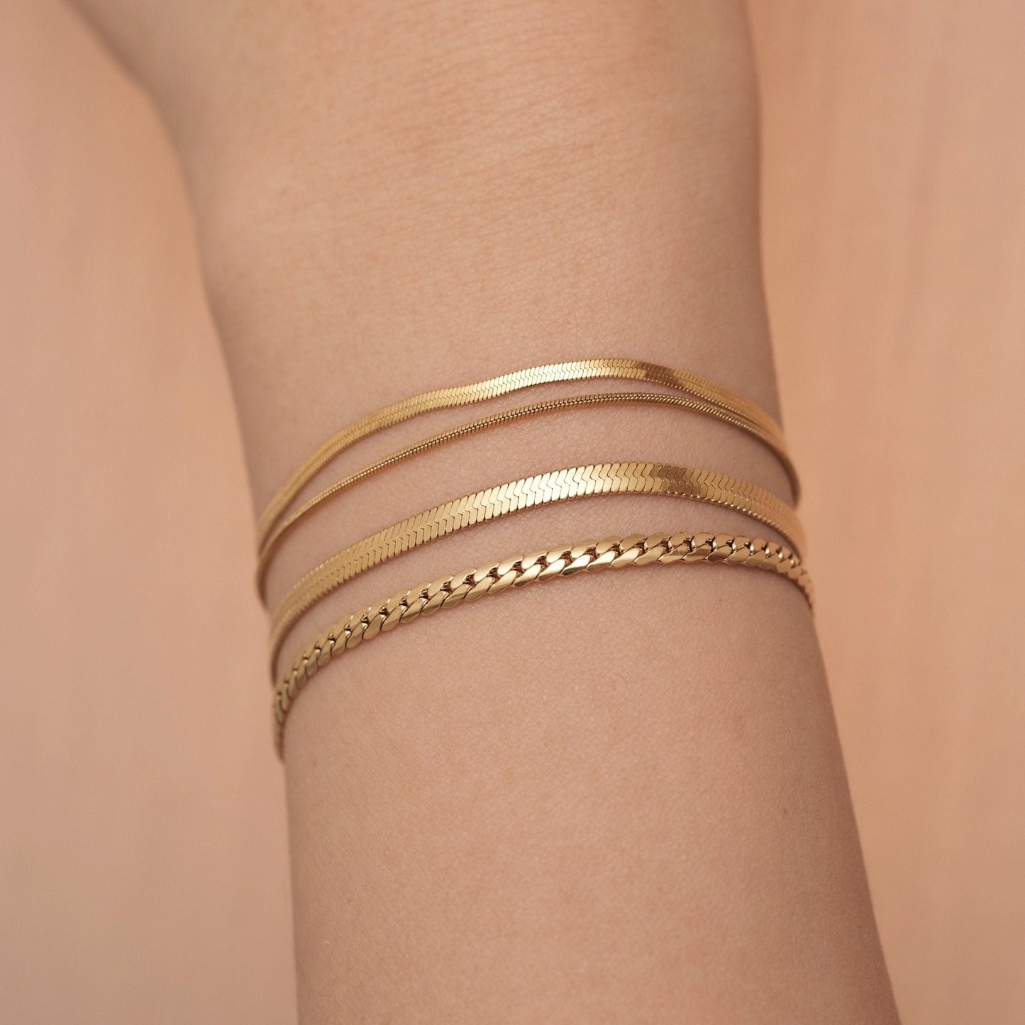 Gold Herringbone Bracelet, Stack Bracelet, Chunky Rope Chain Bracelet, Gold Chain Bracelet Women, Rope Bracelet, Gold Link Bracele