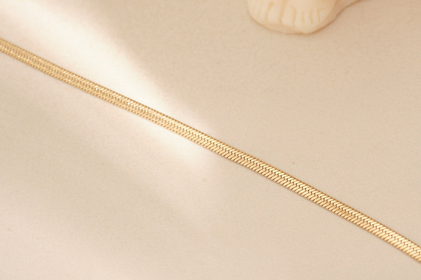 Gold Herringbone Bracelet, Gold snake chain bracelet, Gold Chain Bracelet, Gold Bracelet, 3mm width Herringbone Bracelet, Waterproof