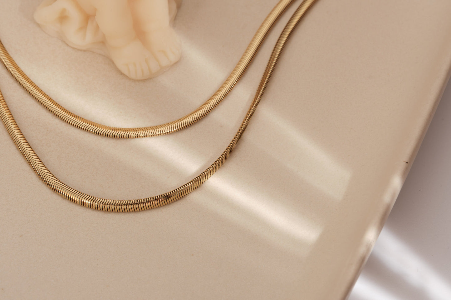 Gold Double Herringbone Necklace, Gold Snake Chain Necklace, Gold Chain Necklace, Double Chain Necklace, Layered Necklace, Layering Necklace