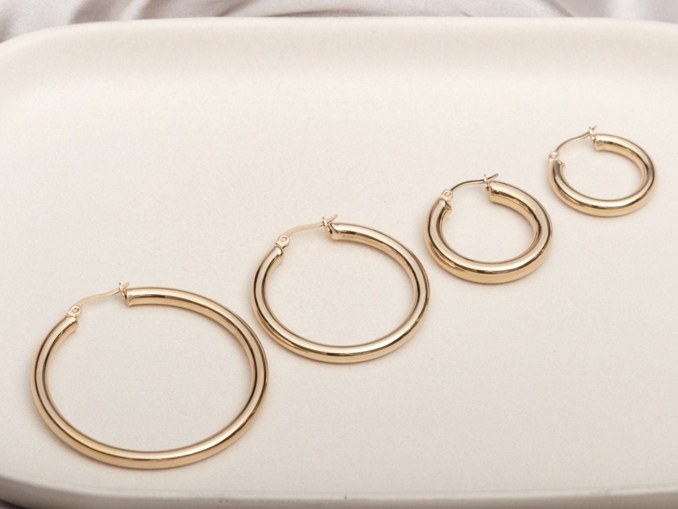 Gold PVD Earrings, Gold Hoop Earrings, Chunky Hoops, Gold Chunky Hoop Earrings, Thick Hoop Earrings, Chunky Gold Earrings, WATERPROOF