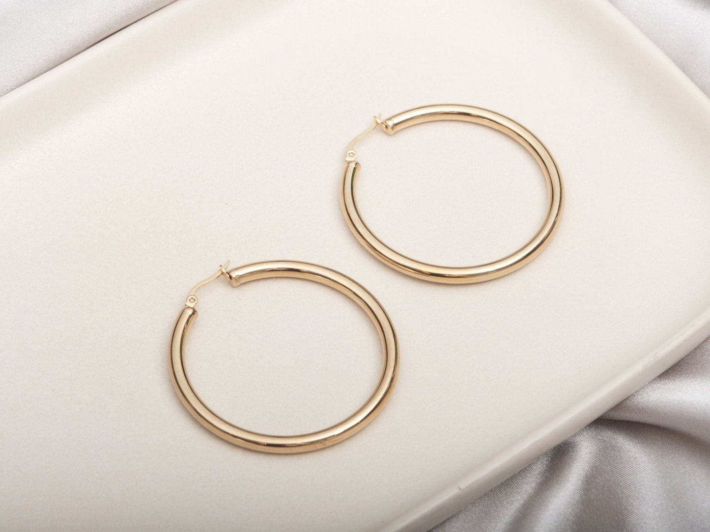 Gold PVD Earrings, Gold Hoop Earrings, Chunky Hoops, Gold Chunky Hoop Earrings, Thick Hoop Earrings, Chunky Gold Earrings, WATERPROOF