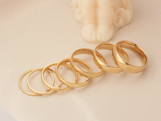 Gold Ring 2mm 4mm 6mm Width 18K Gold Stainless Steel Stacking Ring Gold Thin Ring Gold Thin Band Waterproof Ring Tarnish-resistant
