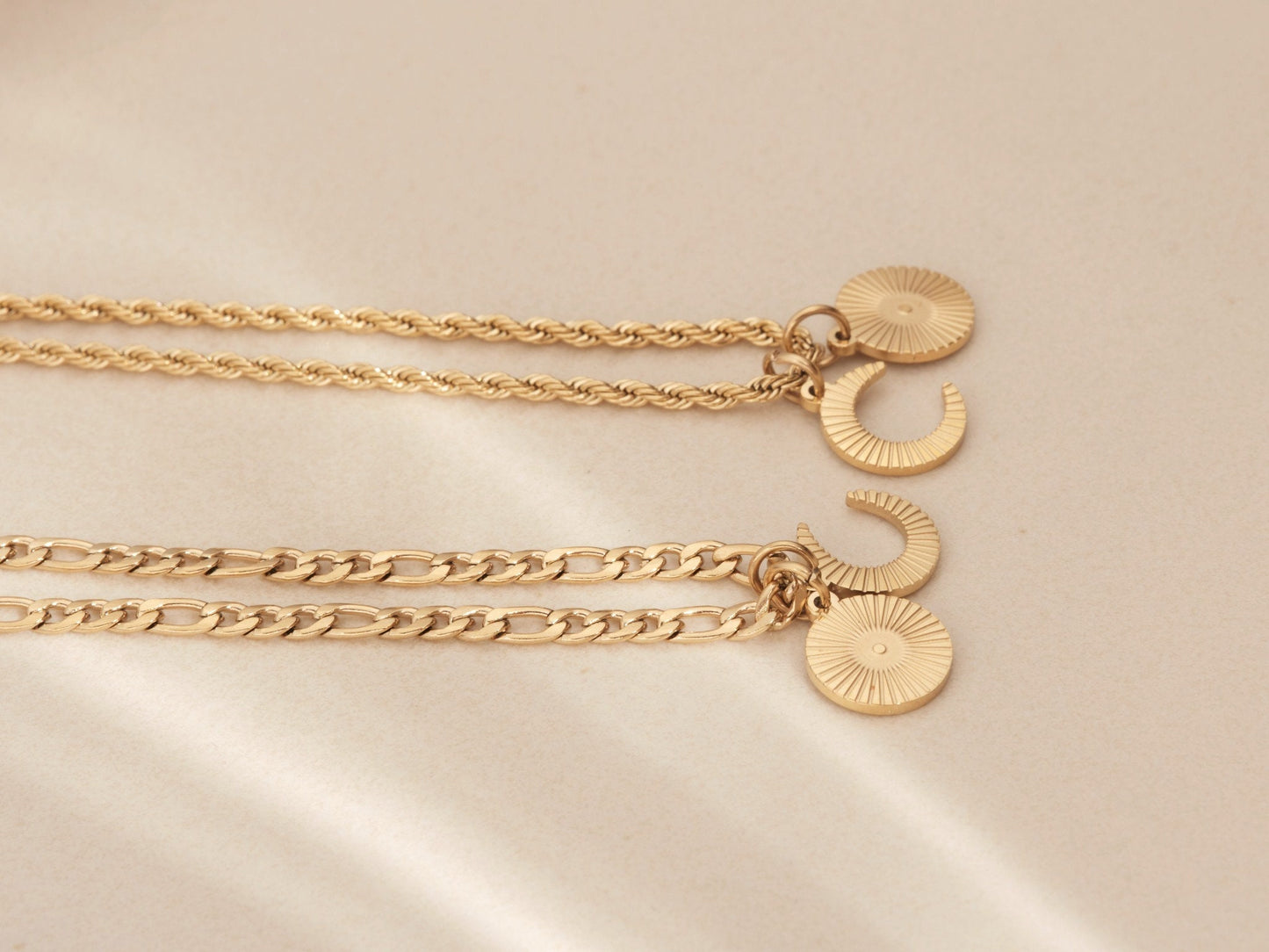 Gold Sun and Moon Necklace Gold Sun Crescent Moon Necklace Gold Moon Necklace Eclipse Necklace Sun Pendant Gold Sunbeam Necklace